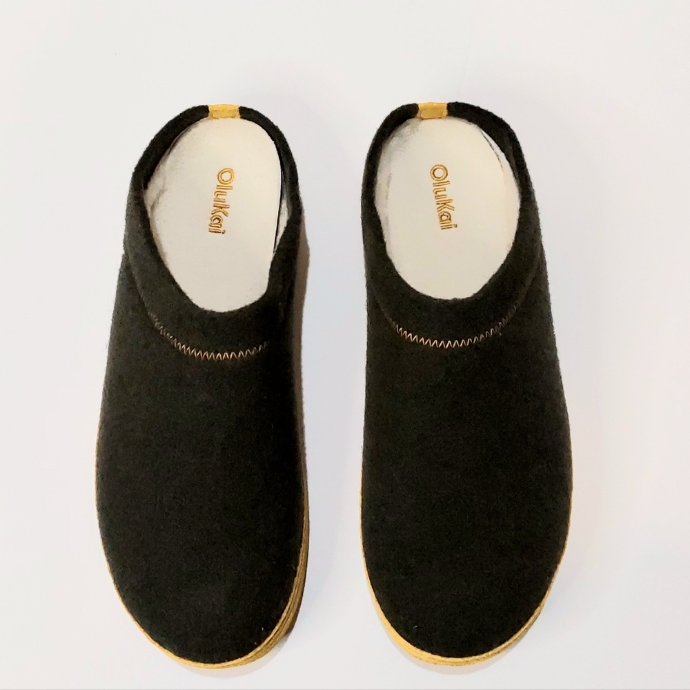 OLUKAI Hāmani Hulu Men's Slippers Mule Sheep Fur Lined Slip On Size 11 M NWOB - Picture 5 of 9